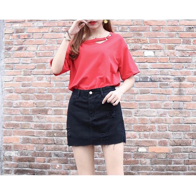 Quần váy jean BIG SIZE lưng cao, co dãn mạnh rách nhẹ 2824