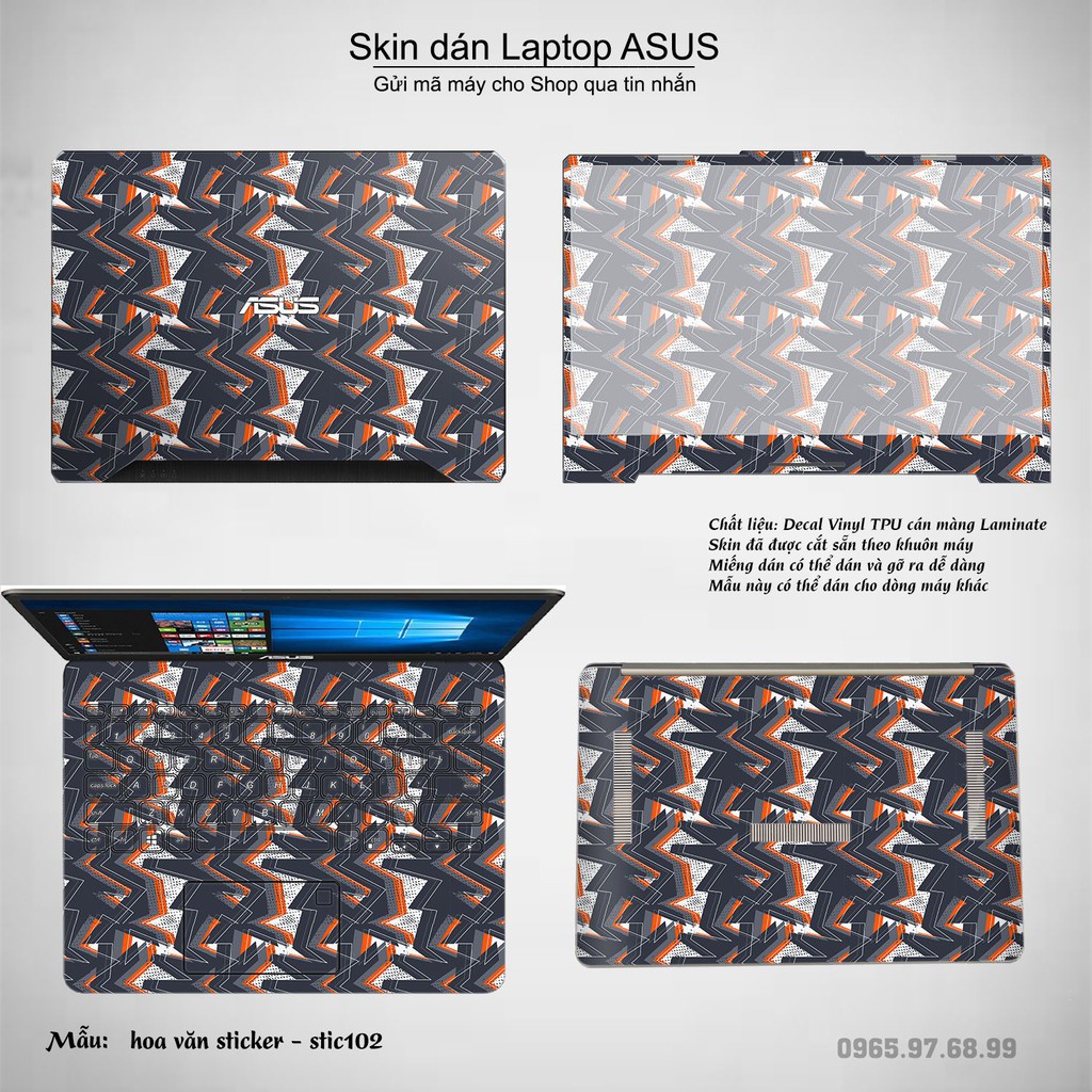 Skin dán Laptop Asus in hình Hoa văn sticker _nhiều mẫu 17 (inbox mã máy cho Shop)