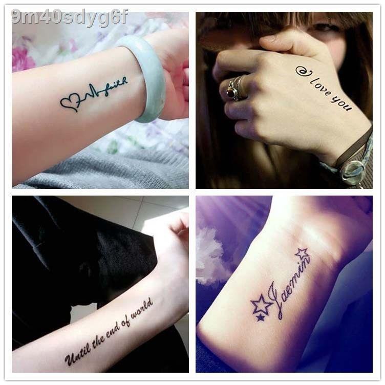 (Date mới)✸▪◕Hình xăm dán không thấm nước đàn ông và phụ nữ cá tính lâu dài Chữ tiếng Anh nhỏ tươi và gợi cảm mô phỏng c
