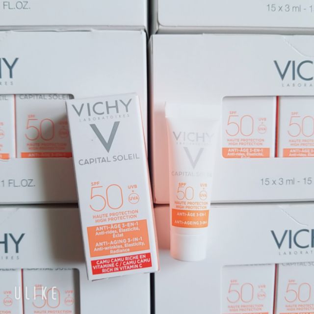 [Mini]Kem Chống Nắng Vichy Capital Soleil SPF 50 Anti-Age 3-En-1 3ml