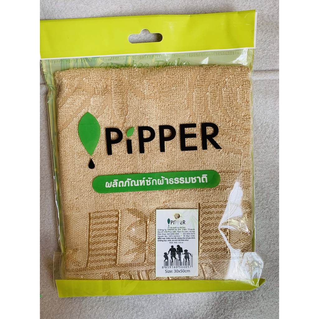 Combo 05 khăn mặt tre kháng khuẩn Pipper hàng Thái Lan
