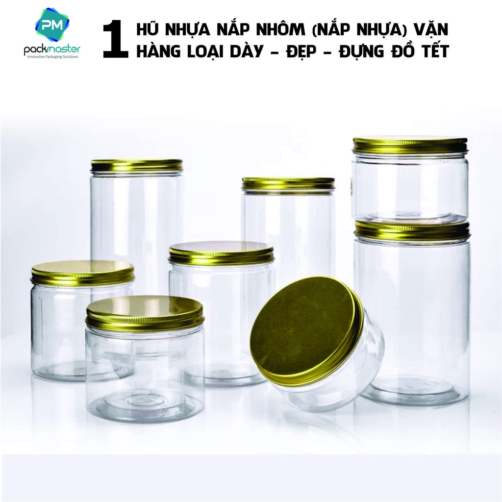 Lẻ 1 chiếc Hũ nhựa tròn nắp nhôm  vặn