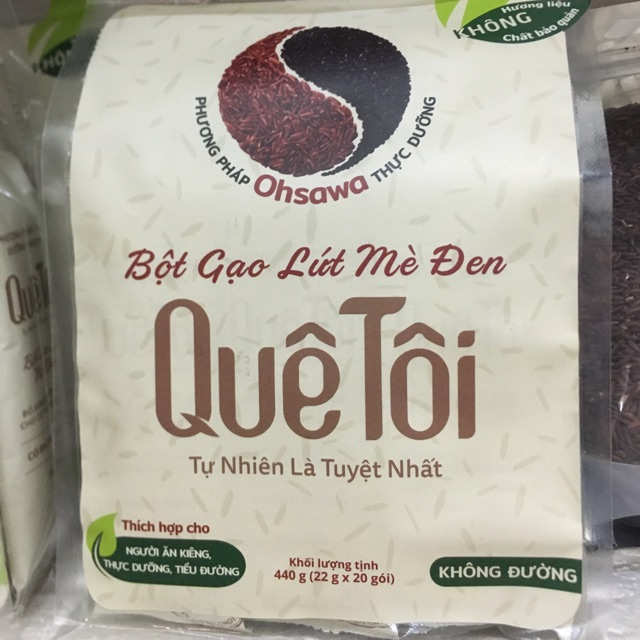 Set 20 túi Bột gạo lứt mè đen Quê tôi (không đường)