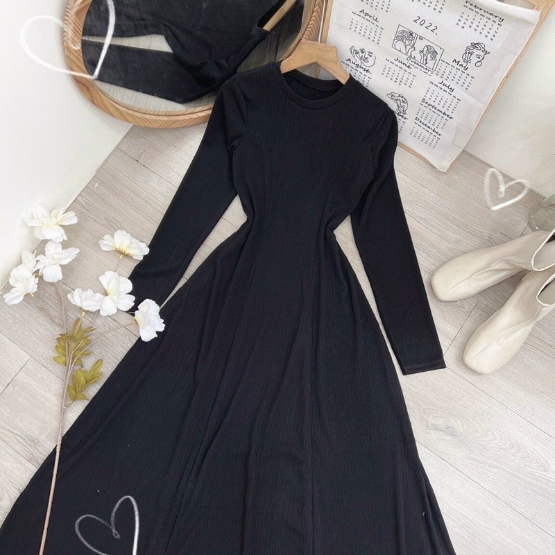 Đầm midi thun trơn - 3 màu