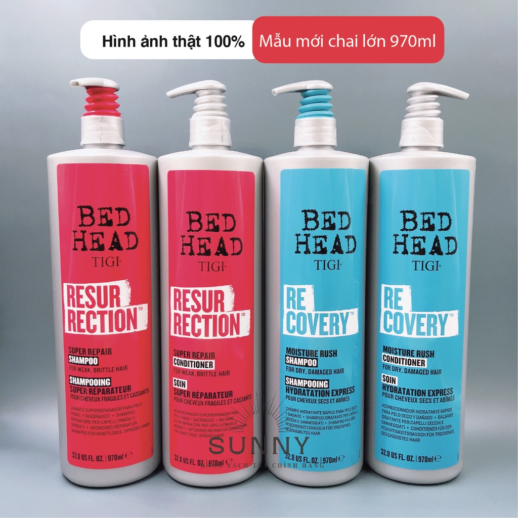 Dầu Gội Tigi Đỏ 970ml mẫu mới hàng chính hãng phục hồi tóc hư tổn, dầu gội tigi bed head, tigi xanh