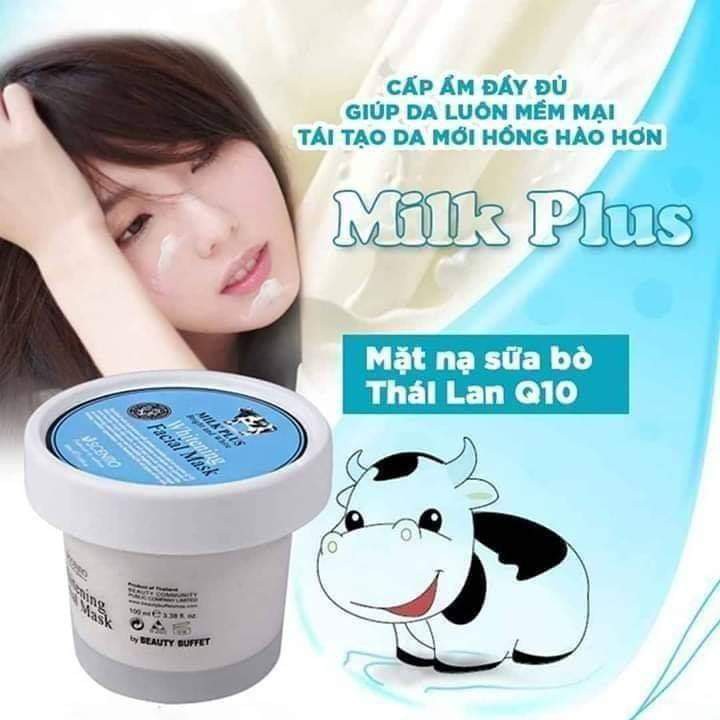 Mặt nạ sữa bò dưỡng trắng da cao cấp Beauty Buffet Scentio Milk Plus Whitening Q10 Facial Mask