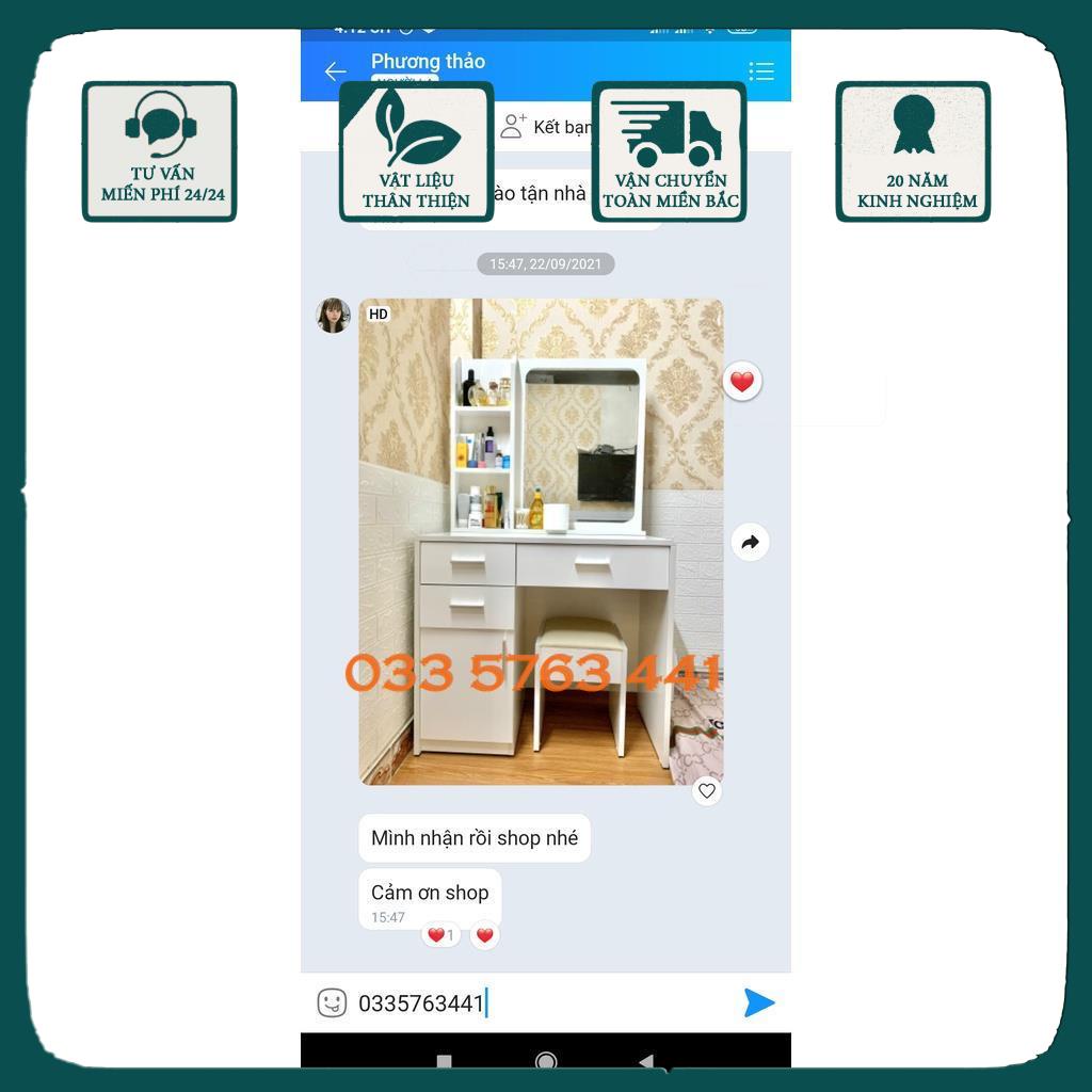 Bàn trang điểm gỗ MDF phủ melamine rộng 80cm sâu 40cm hàng loại 1 dày dặn - ảnh thật kèm videdo