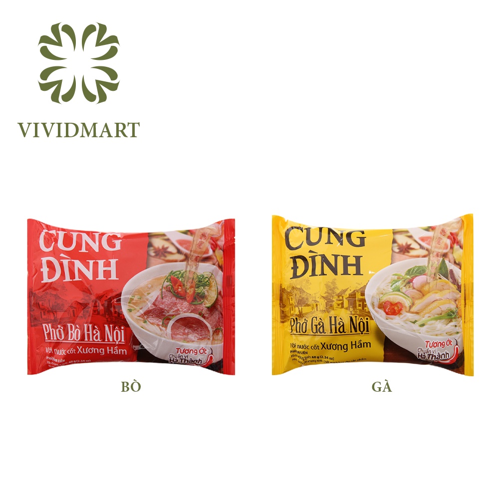 [Gói lẻ] Phở Cung Đình Hà Nội 2 vị bò, gà – Gói 68g - MICOEM