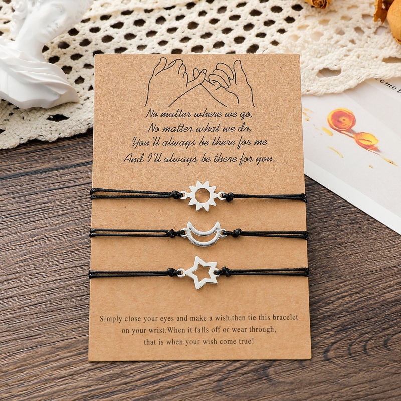 Bộ 3 Vòng Tay Tình Bạn Mặt Thẻ Khắc Chữ Best Friends