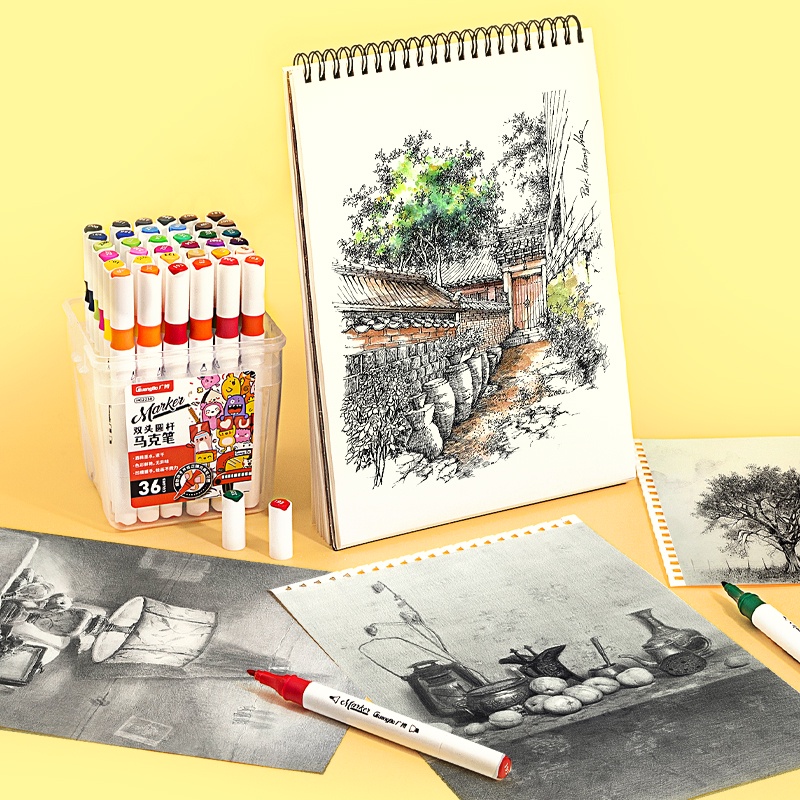 Vở vẽ marker sketchbook B5 16K gáy lò xo 40 tờ GuangBo FB60547