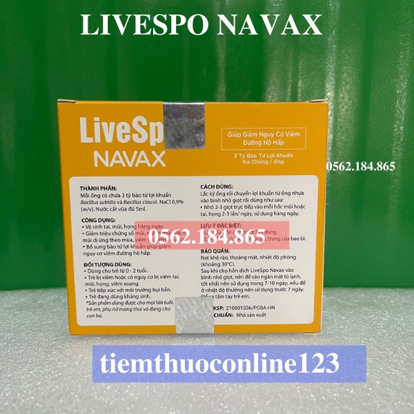 [Chụp Thật Chính Hãng] LIVESPO NAVAX - Dung dịch vệ sinh tai, mũi, họng