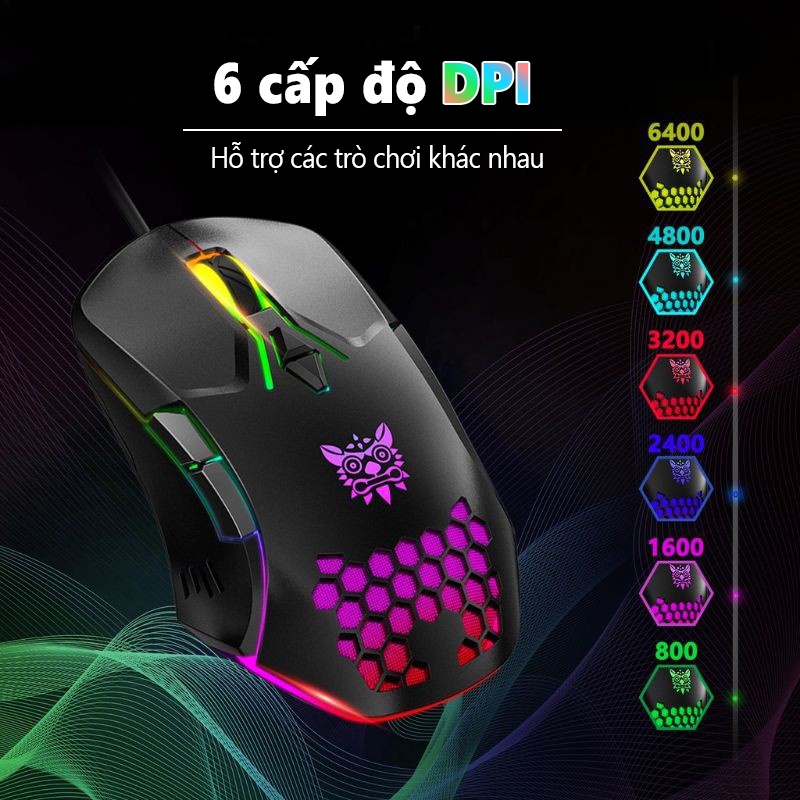 ONIKUMA CW902 Chuột Chơi Game Có Dây Chuột Quang RGB Với Ánh Sáng Đầy Màu Sắc cho máy tính xách tay/PC