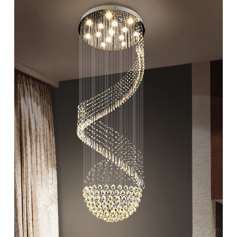 Đèn Chùm Pha Lê k9 Thả Mâm inox 304