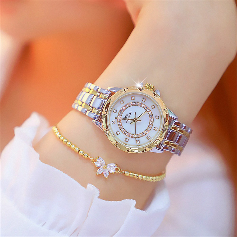 Đồng hồ đeo tay nữ, đồng hồ nữ dây kim loại chính hãng BEE SISTER thời trang công sở