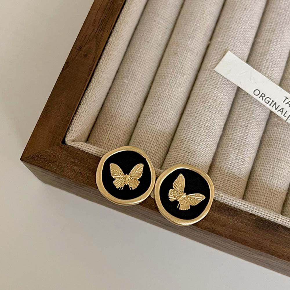 Bông Tai Hình Bướm Bằng Kim Loại Dễ Thương Phong Cách Retro VANES1