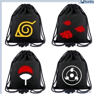 Balo dây rút anime Naruto , balo rút uzumaki naruto , uchiha sasuke , haruno sakura , hatake kakashi in theo yêu cầu