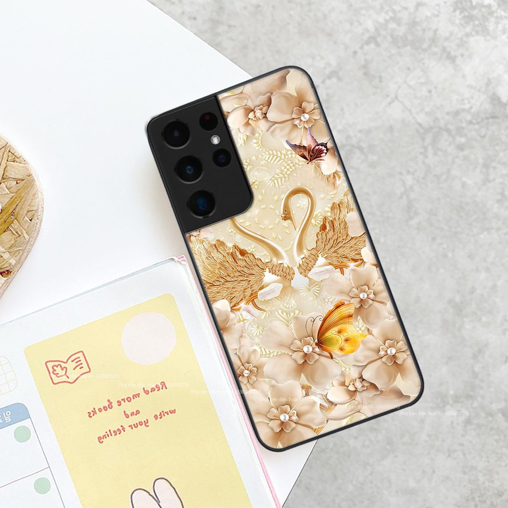Ốp lưng Samsung S21 ULTRA hình hình hoa, thiên nga, đẹp thời trang - CAO CẤP - SANG TRỌNG