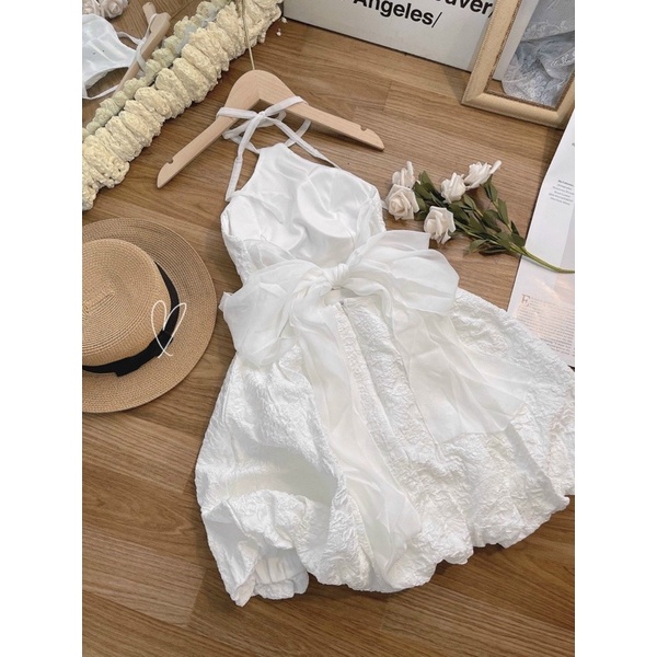 ĐẦM GẤM CỔ YẾM CỘT NƠ