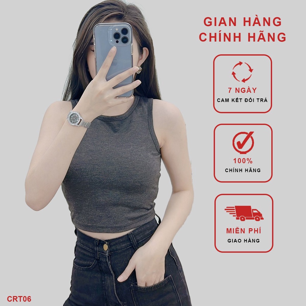 ÁO CROPTOP 3 LỖ NGƯỢC THỜI TRANG TẬP GYM HÀNG CAO CẤP CRT06 - Hí Shop