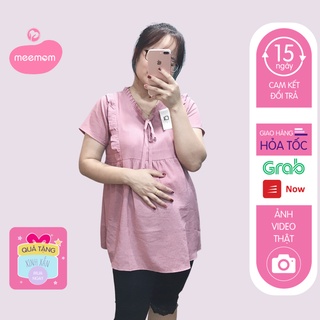 Áo bầu - áo bầu công sở đẹp chất đũi hàn freesize cho mẹ bầu tới 70kg
