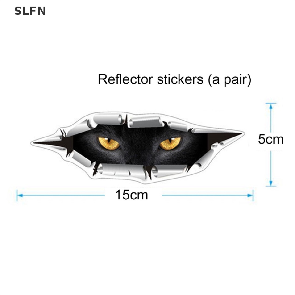 Sticker 3D Hình Mắt Mèo Vui Nhộn Chống Thấm Nước Trang Trí Xe Hơi