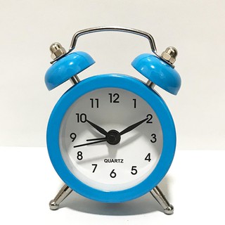 ღPortable Cute Mini Round Battery Alarm Clock Desktop Table Bedside Clocks Décor