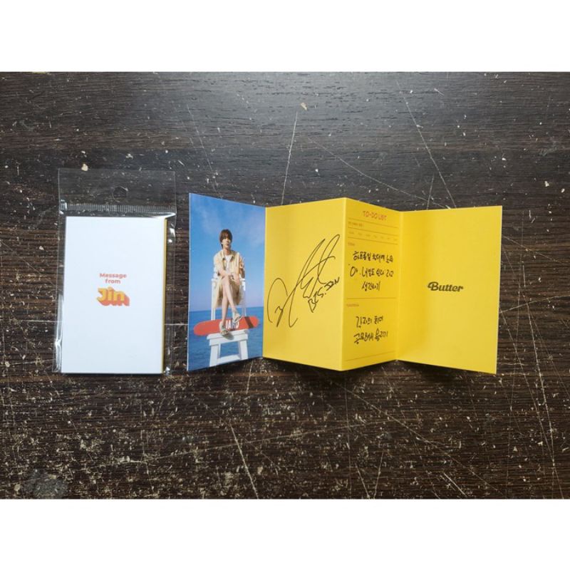 Photocard chữ ký thông tin thành viên BTS Butter