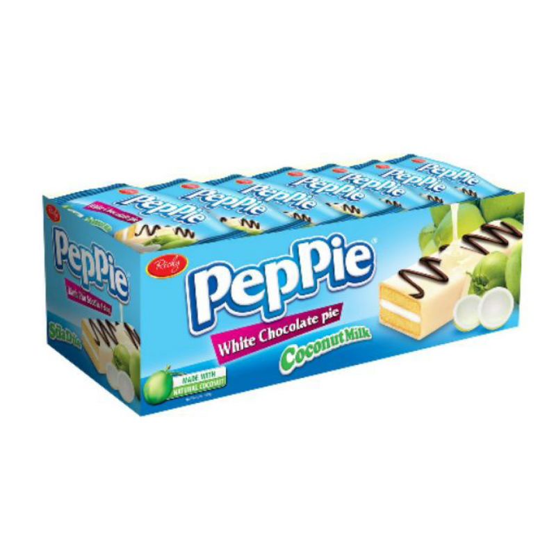 Bánh Peppie Richy Phủ Socola Trắng 💥 FREESHIP 💥 Bánh Bông Lan Vị Dừa, Dứa, Dâu
