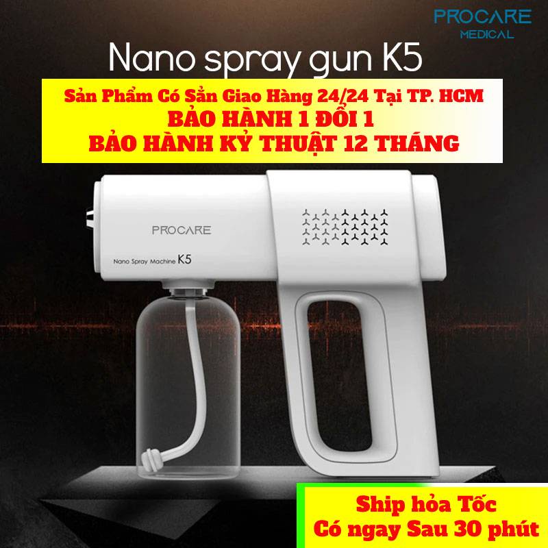 máy phun khử khuẩn nano K5X chính hãng , 8 mắt thế hệ mới 1 đổi 1