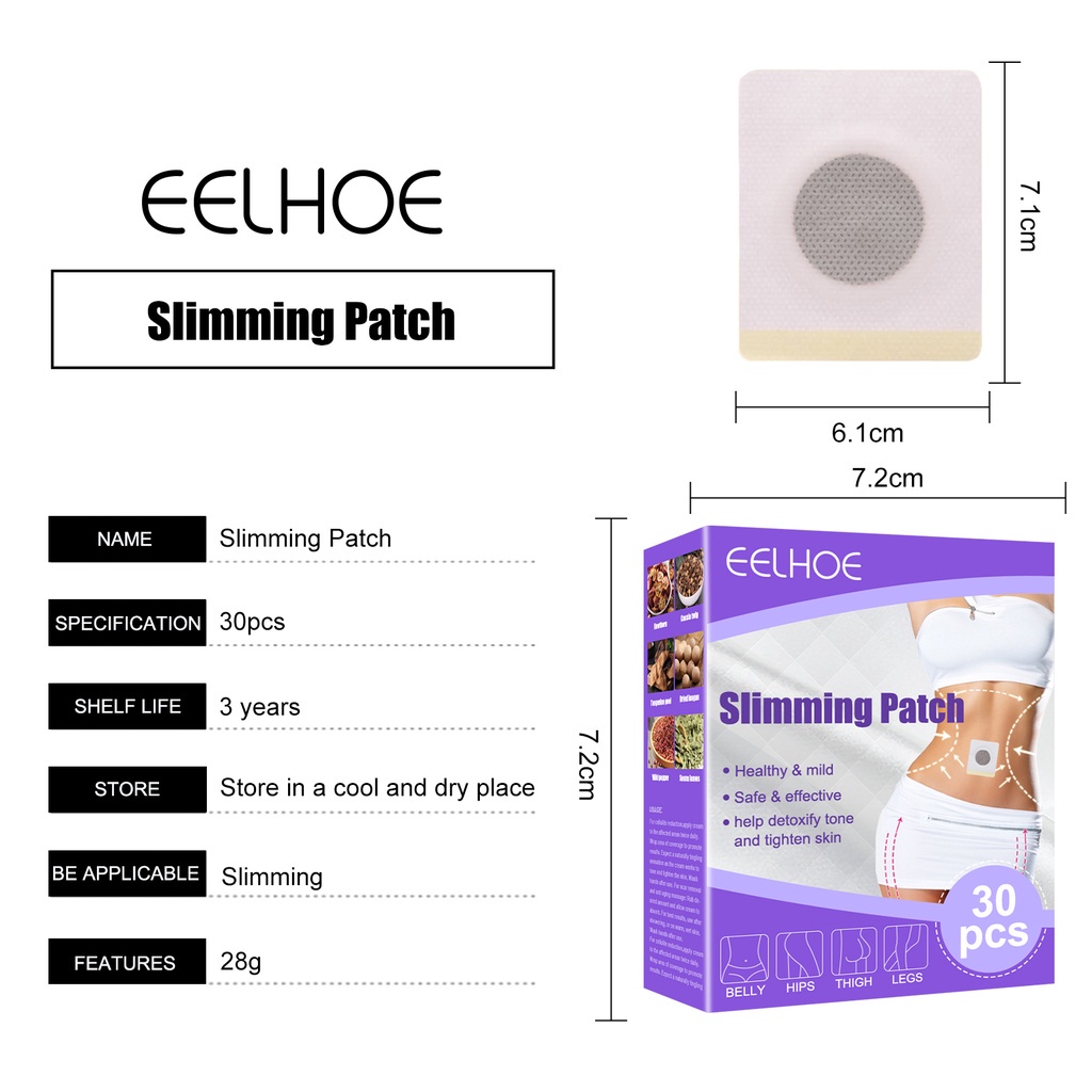 Set 30 Miếng Dán Giảm Cân Chiết Xuất Gừng Đốt Cháy Mỡ Thừa Làm Thon Gọn Cơ Thể
