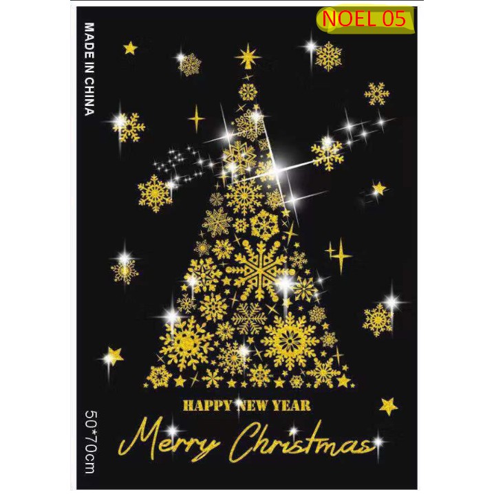 (10 MẪU) Decal trang trí cửa kính Noel Giáng Sinh Merry Christmas Năm mới 2020