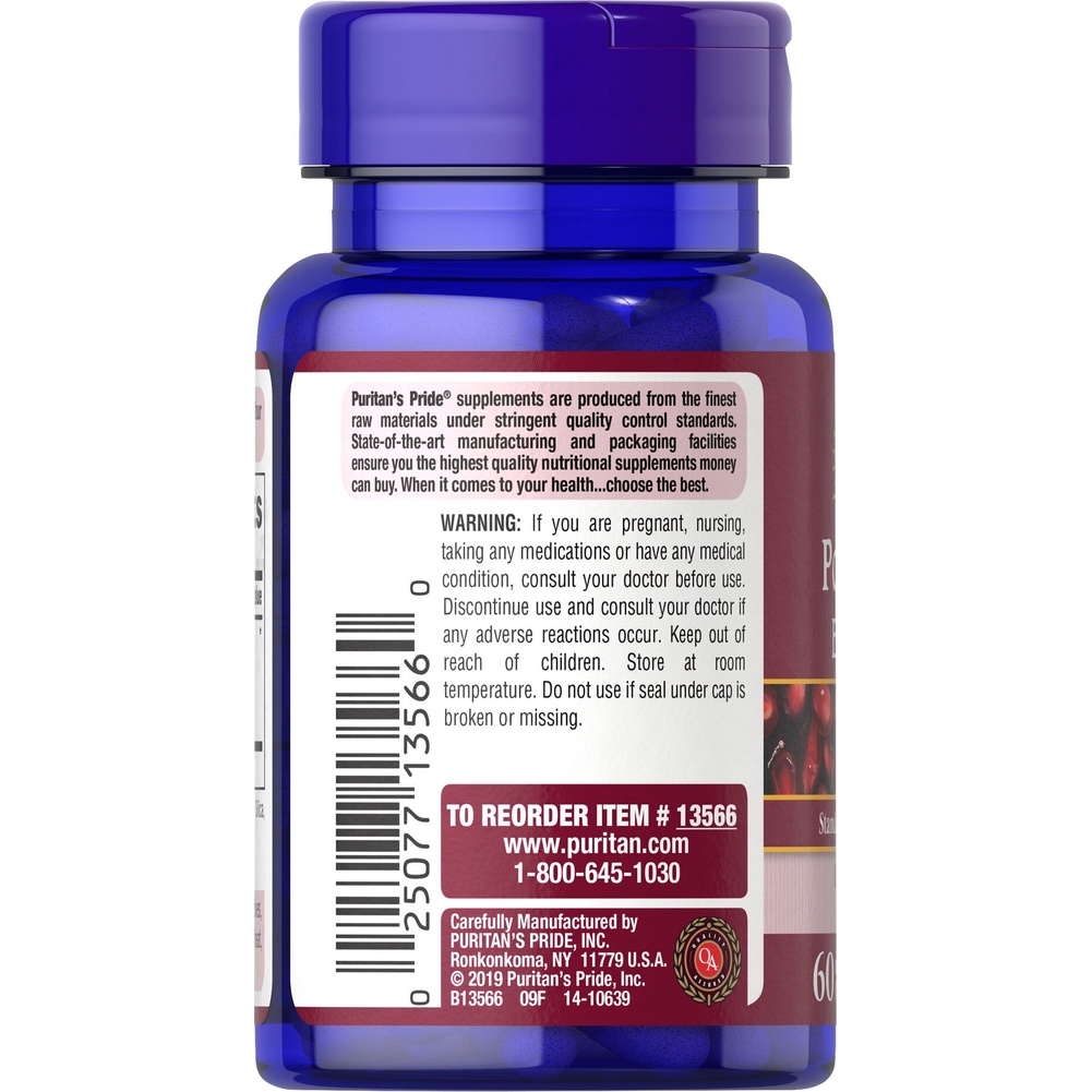 Viên Uống Lựu Chống Nắng Nội Sinh, Trắng Da, Giảm Nám Pomegranate Extract 250mg Puritan's Pride | BigBuy360 - bigbuy360.vn