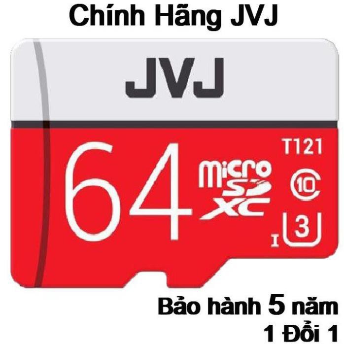 [GIÁ SẬP SÀN] Thẻ nhớ 16/32/64/128 Gb JVJ Pro U3 Class 10 – chuyên dụng cho CAMERA tốc độ cao - Bh 5 năm