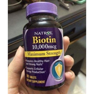Biotin 10.000mcg Natrol Viên uống ngăn rụng tóc, mọc tóc