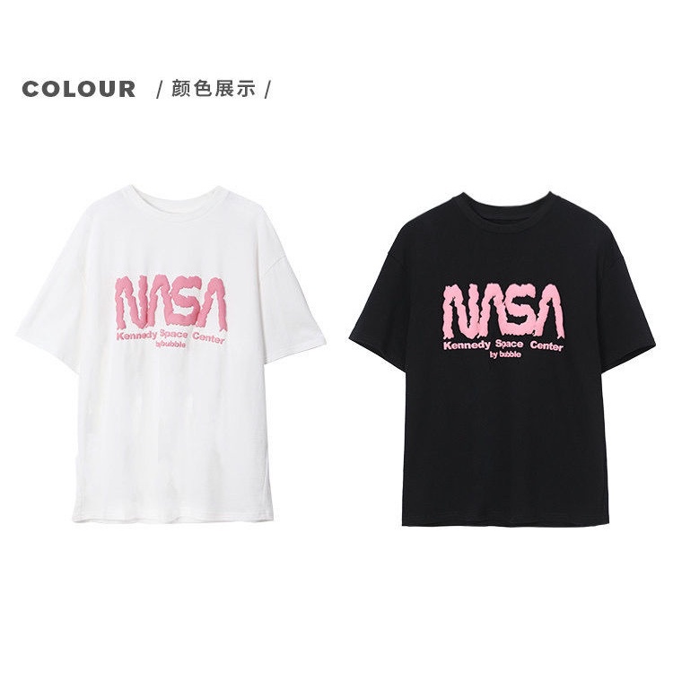 Áo Thun Tay Ngắn Dáng Rộng In Chữ Phong Cách Hàn Quốc Thời Trang Mùa Hè Mới Cho Nữ