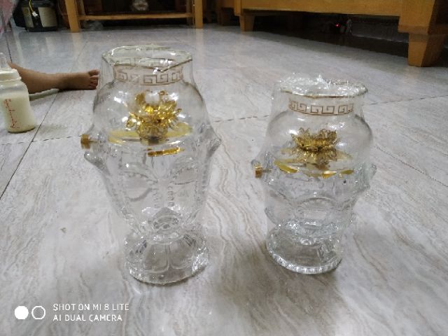 Đèn dầu kim sa thủy tinh cao cấp