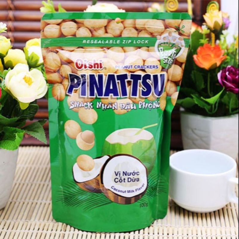 [Chính Hãng] Đậu Phộng Da Cá Vị Cốt Dừa, Đậu Phộng Oishi, Snack Đậu Phộng Oishi đặc biệt thơm, ngon, giòn. gói 95gr