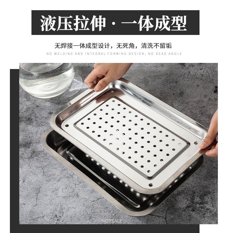 Khay đựng thức ăn 2 tầng bằng thép không gỉ