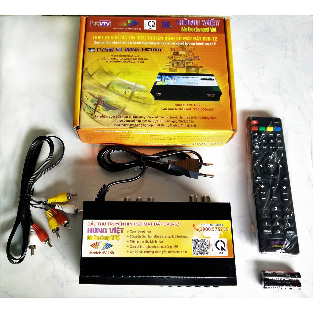 Đầu thu kỹ thuật số DVB-T2 HÙNG VIỆT HV-168