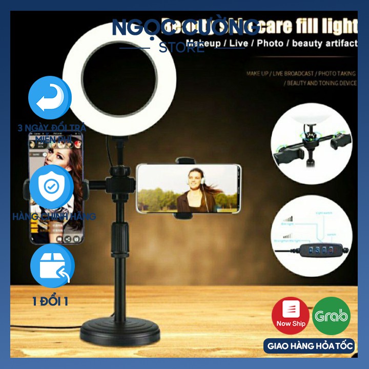 Giá Đỡ 2 Điện Thoại Livestream Có Đèn Led, Kẹp Điện Thoại Để Bàn Quay Video Tiktok Có Đèn Led 3 Màu Có Video, Ảnh Thật | BigBuy360 - bigbuy360.vn