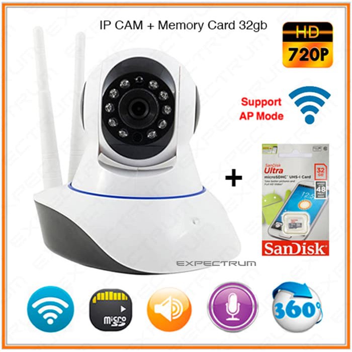 Camera giám sát 1080P HD Không Dây wifi màn hình từ xa tầm nhìn ban đêm xoay 360 độ | BigBuy360 - bigbuy360.vn