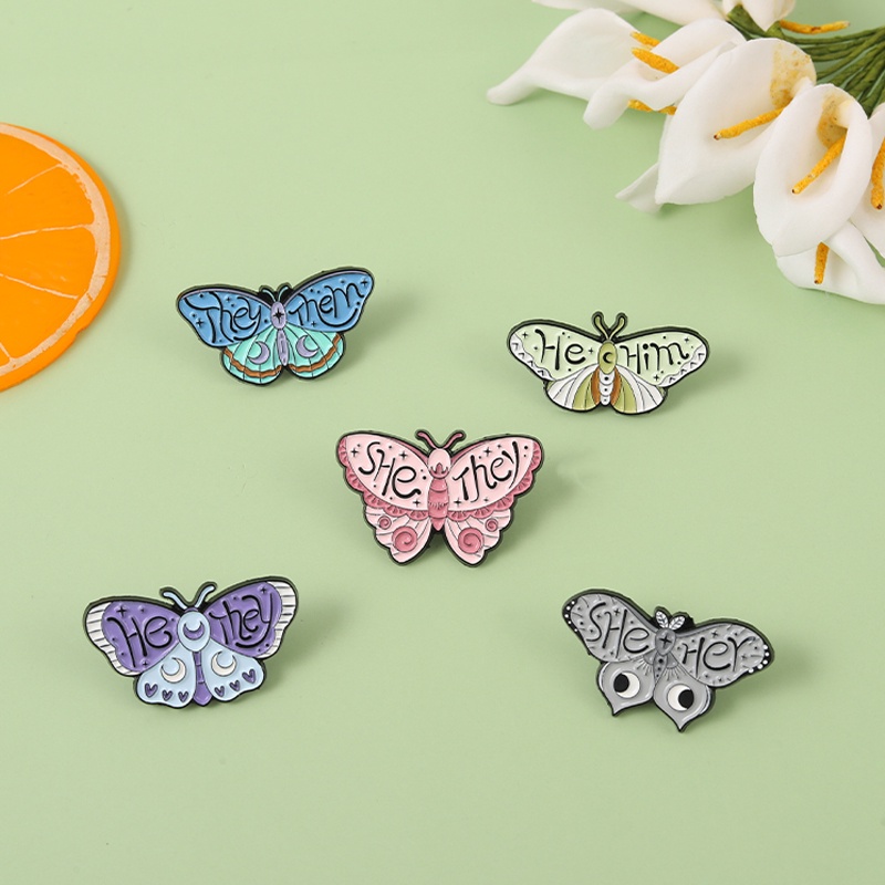 Trâm Cài Áo Kim Loại Tráng Men Hình Bướm Nhiều Màu Cá Tính