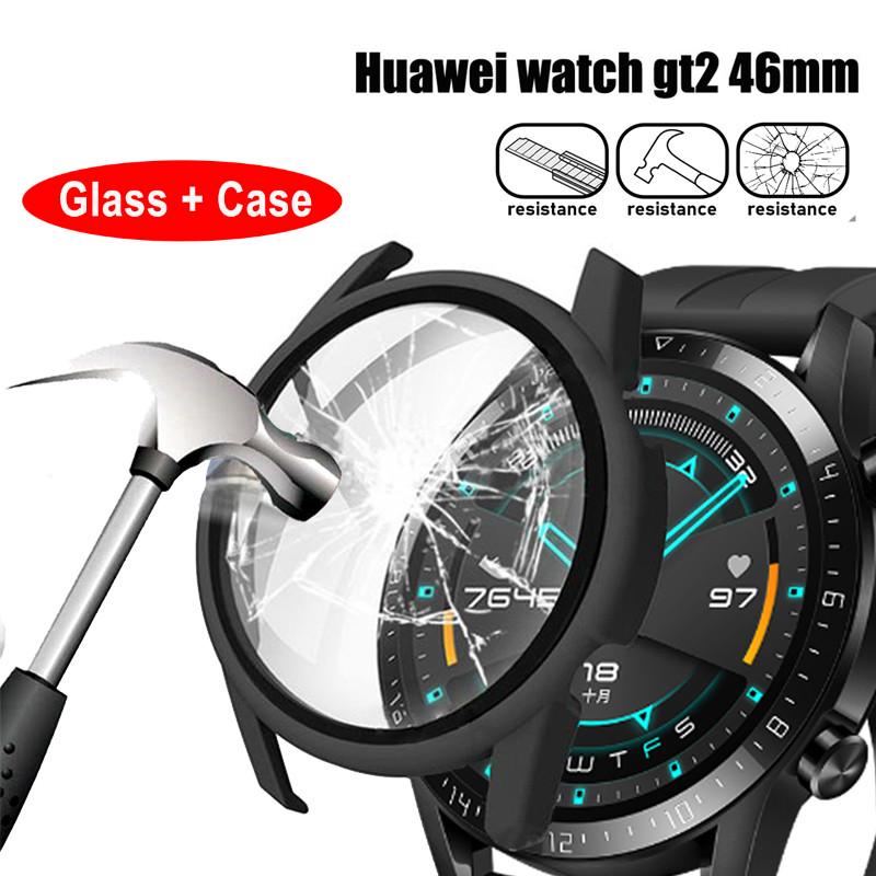 Khung bảo vệ màn hình có mặt kính cường lực cho đồng hồ Huawei Gt2 46mm