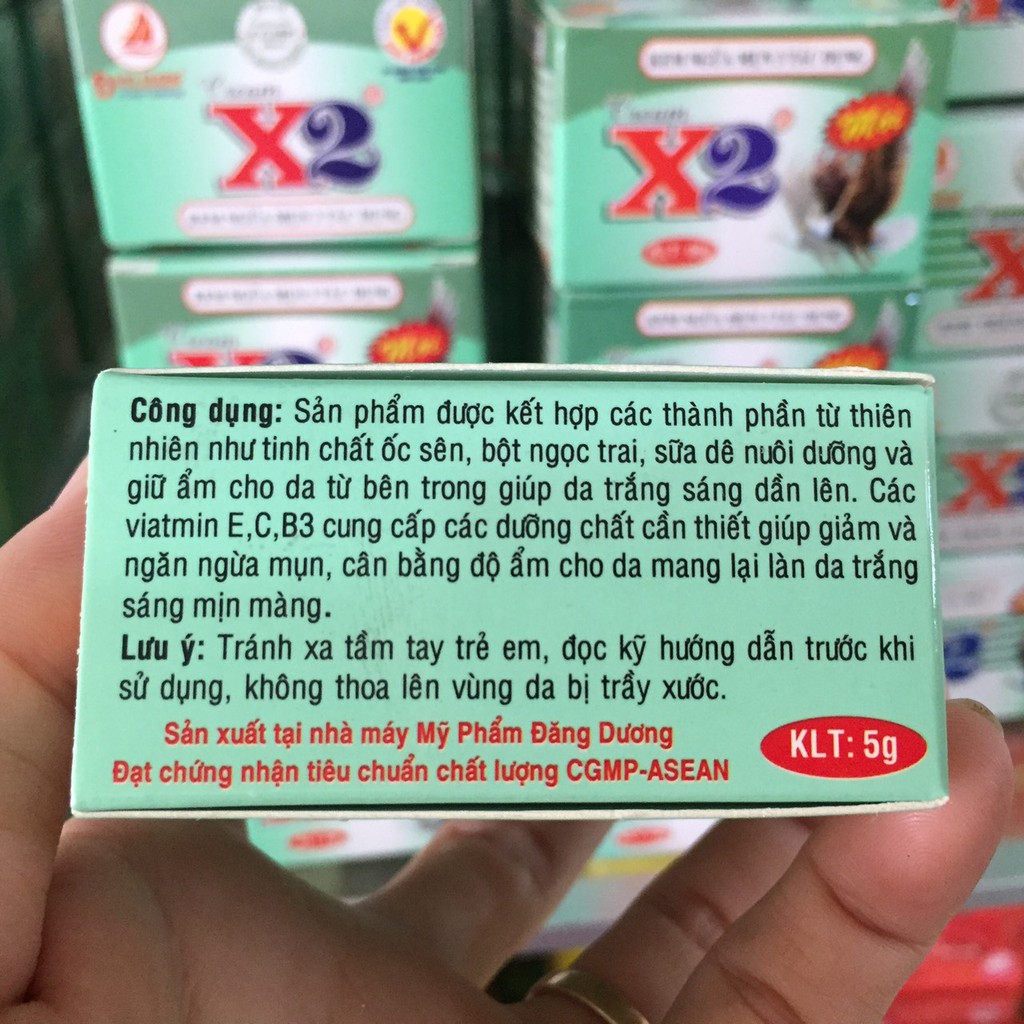 Kem X2 trắng da 3in1 5g giá bao bì 49.5k