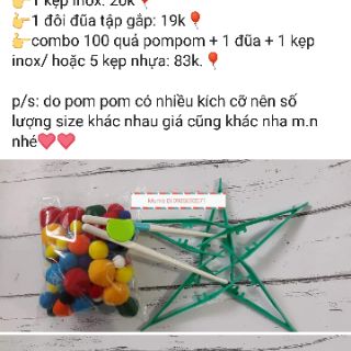 2 tháp xếp chồng 3 cọc + pompom
