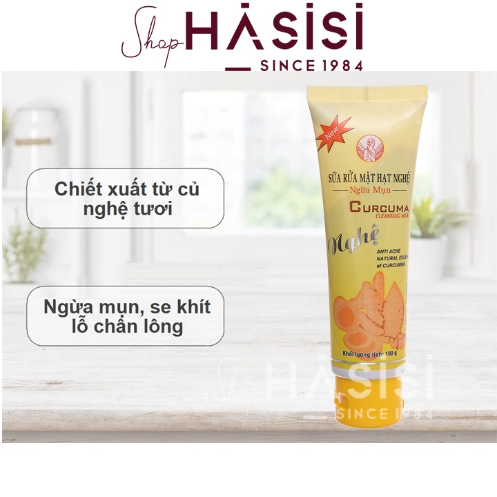 Sữa Rửa Mặt Hạt Nghệ Ngừa Mụn THORAKAO - Curcuma Cleansing Milk 100g (Nghệ Củ)