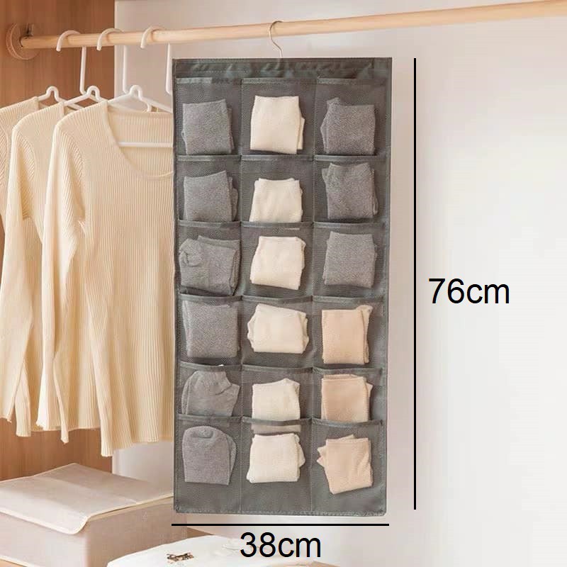 Túi treo tủ đựng đồ lót tất vớ đa năng- với 2 mặt 30 ô tiết kiệm không gian.