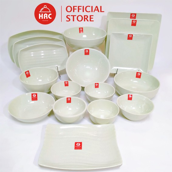 Bộ bát đĩa nhựa phíp melamine [LẺ GIÁ SỈ] màu Xanh đá sang trọng, cao cấp