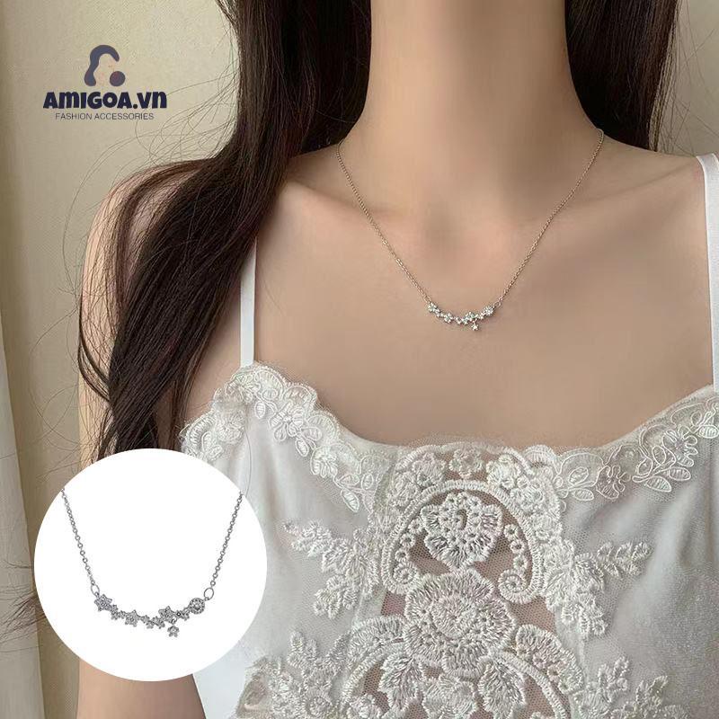 ✨✨Vòng cổ Mặt Hoa Đính Đá Lấp Lánh Sang Trọng Thời Trang Cho Nữ