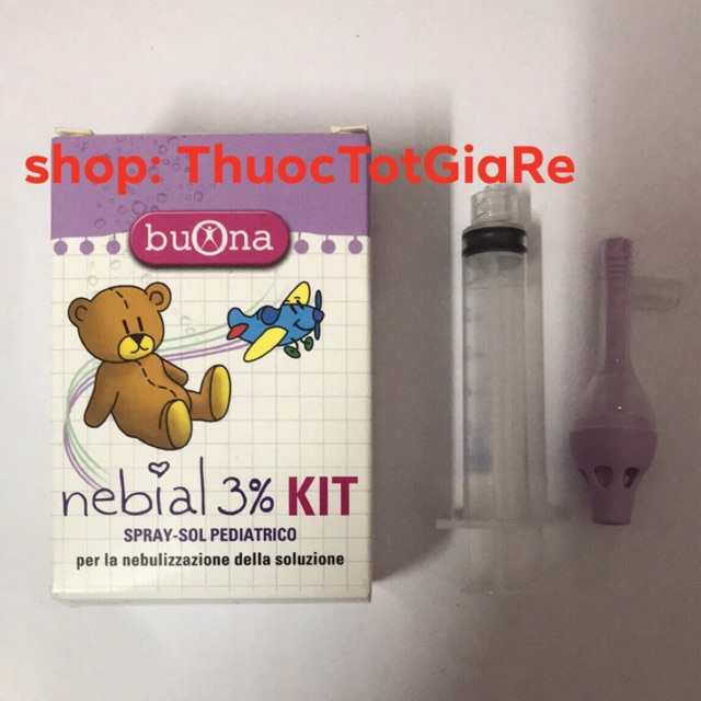 Nebial 3% Kit - Bộ thiết bị xịt , xông mũi họng trẻ em [ Chính Hãng ]